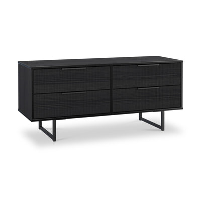 Callo Fluted 4 Drawer Low Storage Unit