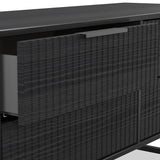 Callo Fluted 4 Drawer Low Storage Unit Matt Black from Roseland Furniture