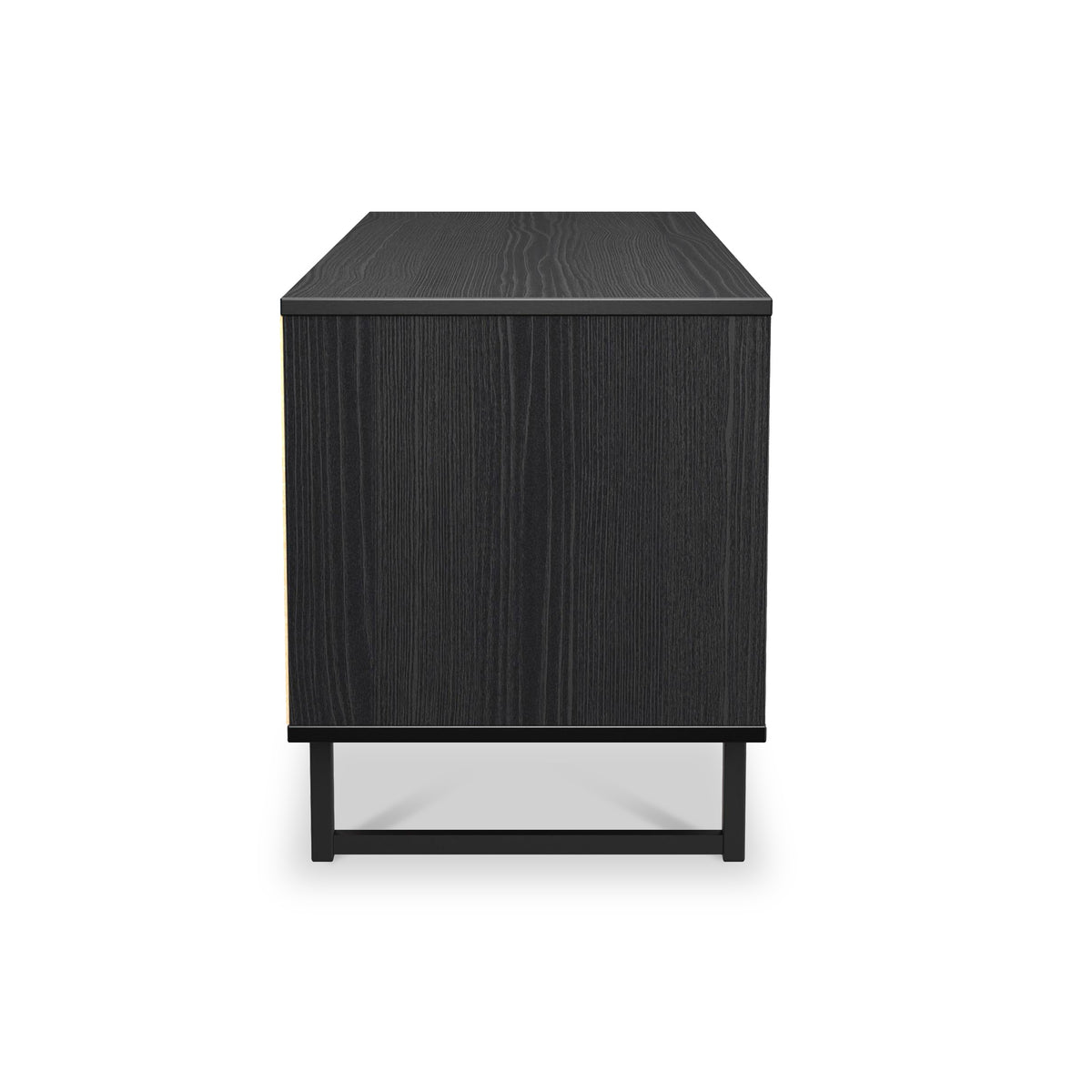 Callo Fluted 4 Drawer Low Storage Unit Matt Black from Roseland Furniture
