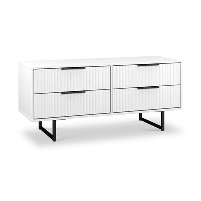 Callo Fluted 4 Drawer Low Storage Unit