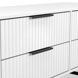 Callo Fluted 4 Drawer Low Storage Unit Matt White from Roseland Furniture