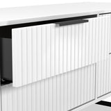 Callo Fluted 4 Drawer Low Storage Unit Matt White from Roseland Furniture