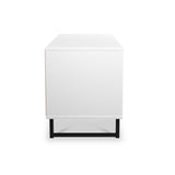 Callo Fluted 4 Drawer Low Storage Unit Matt White from Roseland Furniture
