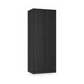 Callo Fluted Full Hanging Wardrobe Matt Black from Roseland Furniture
