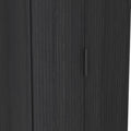 Callo Fluted Full Hanging Wardrobe Matt Black from Roseland Furniture
