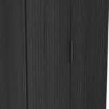 Callo Fluted Full Hanging Wardrobe Matt Black from Roseland Furniture