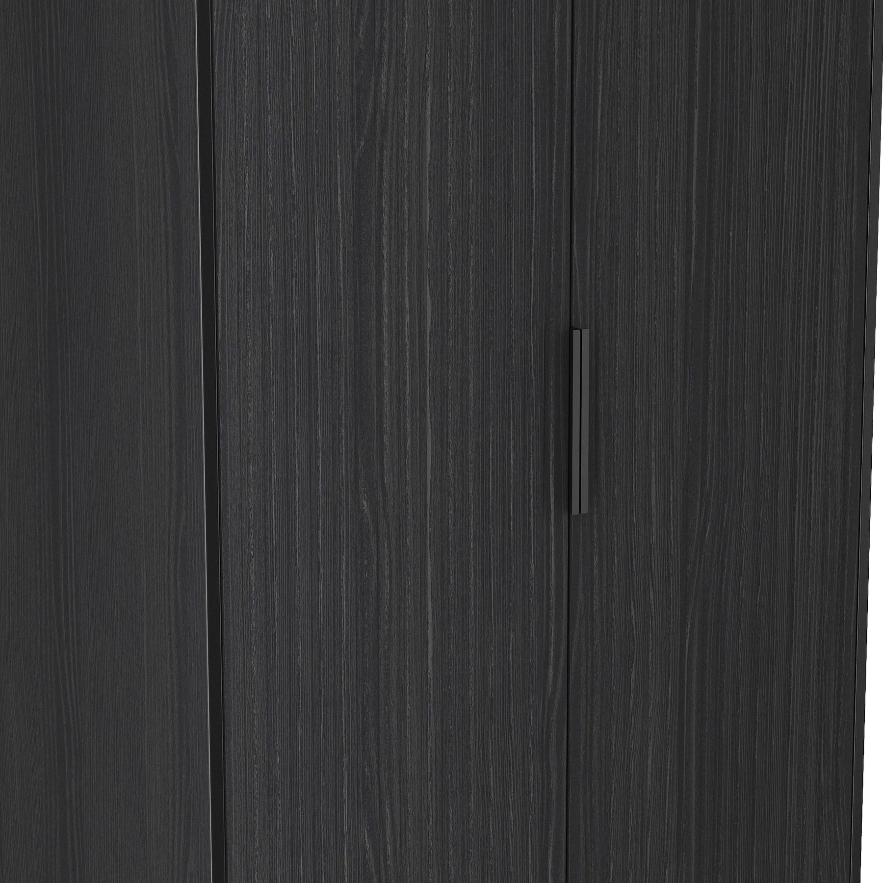 Callo Fluted Full Hanging Wardrobe Matt Black from Roseland Furniture