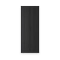 Callo Fluted Full Hanging Wardrobe Matt Black from Roseland Furniture