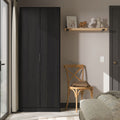 Callo Fluted Full Hanging Wardrobe Matt Black from Roseland Furniture
