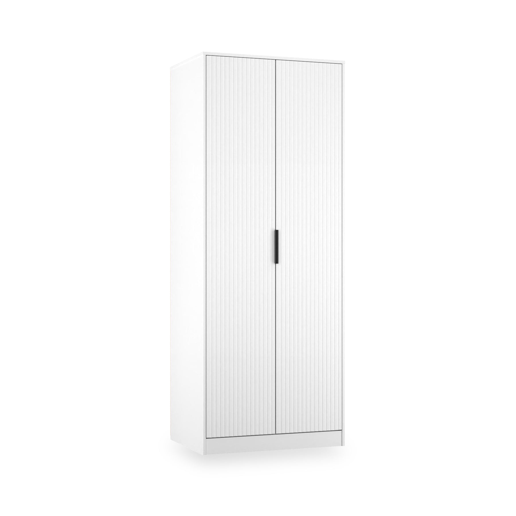 Callo Fluted Full Hanging Wardrobe Matt White from Roseland Furniture