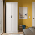 Callo Fluted Full Hanging Wardrobe Matt White from Roseland Furniture