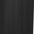Callo Fluted Double Wardrobe With 2 Drawers Matt Black from Roseland Furniture