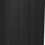 Callo Fluted Double Wardrobe With 2 Drawers Matt Black from Roseland Furniture