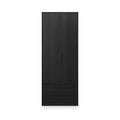 Callo Fluted Double Wardrobe With 2 Drawers Matt Black from Roseland Furniture