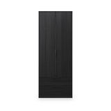 Callo Fluted Double Wardrobe With 2 Drawers Matt Black from Roseland Furniture