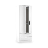 Callo Fluted Double Wardrobe With 2 Drawers Matt White from Roseland Furniture