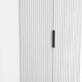 Callo Fluted Double Wardrobe With 2 Drawers Matt White from Roseland Furniture