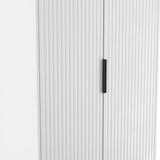 Callo Fluted Double Wardrobe With 2 Drawers Matt White from Roseland Furniture