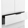 Callo Fluted Double Wardrobe With 2 Drawers Matt White from Roseland Furniture