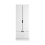 Callo Fluted Double Wardrobe With 2 Drawers Matt White from Roseland Furniture