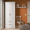 Callo Fluted Double Wardrobe With 2 Drawers Matt White from Roseland Furniture