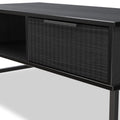 Callo Fluted 1 Drawer Coffee Table Matt Black from Roseland Furniture
