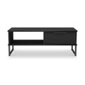 Callo Fluted 1 Drawer Coffee Table Matt Black from Roseland Furniture