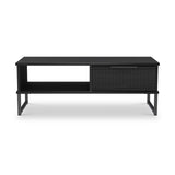 Callo Fluted 1 Drawer Coffee Table Matt Black from Roseland Furniture