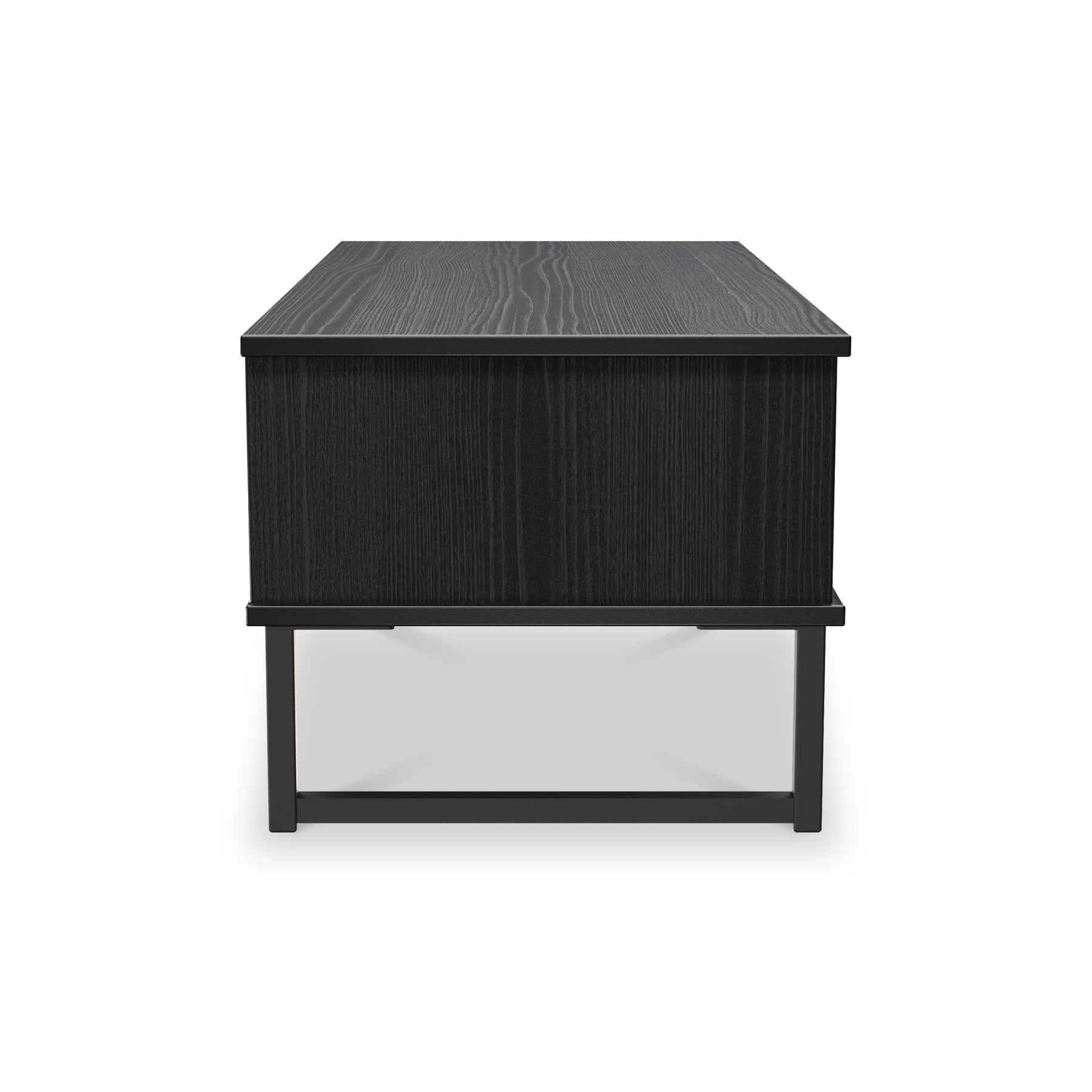 Callo Fluted 1 Drawer Coffee Table Matt Black from Roseland Furniture