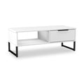 Callo Fluted 1 Drawer Coffee Table Matt White from Roseland Furniture