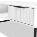 Callo Fluted 1 Drawer Coffee Table Matt White from Roseland Furniture