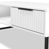Callo Fluted 1 Drawer Coffee Table Matt White from Roseland Furniture