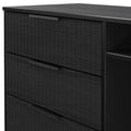 Callo Fluted 3 Drawer TV Unit Matt Black from Roseland Furniture