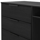 Callo Fluted 3 Drawer TV Unit Matt Black from Roseland Furniture
