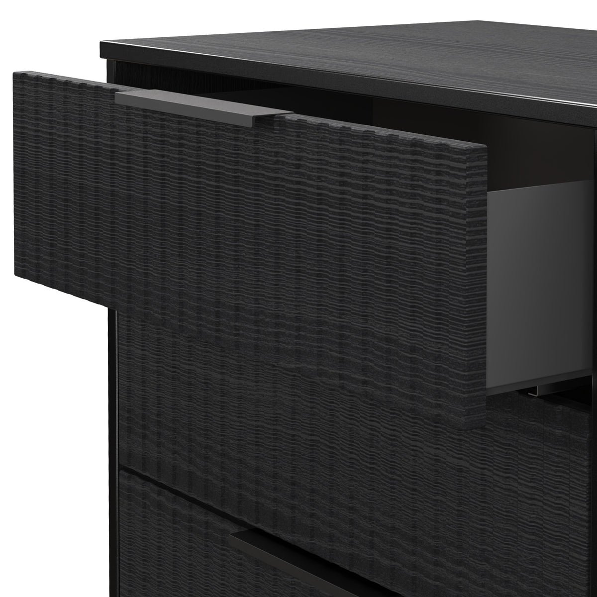 Callo Fluted 3 Drawer TV Unit Matt Black from Roseland Furniture