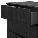 Callo Fluted 3 Drawer TV Unit Matt Black from Roseland Furniture