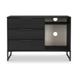 Callo Fluted 3 Drawer TV Unit Matt Black from Roseland Furniture