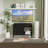 Callo Fluted 3 Drawer TV Unit Matt Black from Roseland Furniture