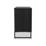 Callo Fluted 3 Drawer TV Unit Matt Black from Roseland Furniture