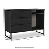 Callo Fluted 3 Drawer TV Unit Matt Black from Roseland Furniture