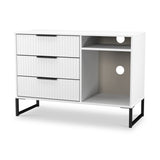 Callo Fluted 3 Drawer TV Unit Matt White from Roseland Furniture