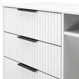 Callo Fluted 3 Drawer TV Unit Matt White from Roseland Furniture