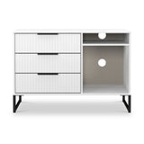 Callo Fluted 3 Drawer TV Unit Matt White from Roseland Furniture