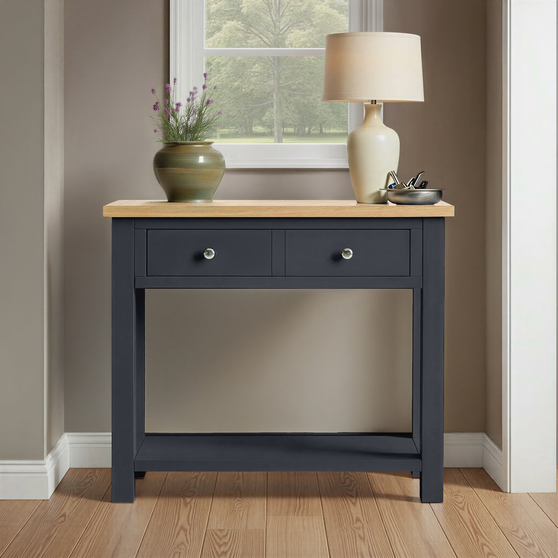 Farrow Charcoal Console Table from Roseland Furniture