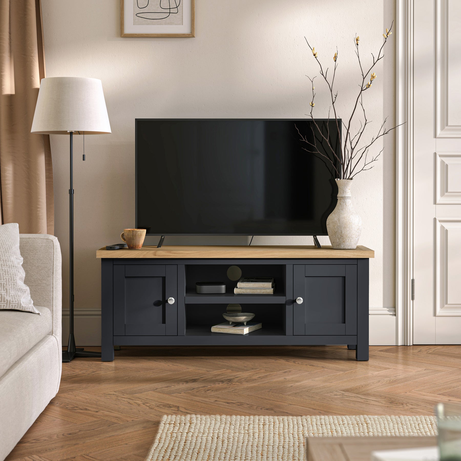 Farrow Charcoal Large 120cm TV Unit from Roseland