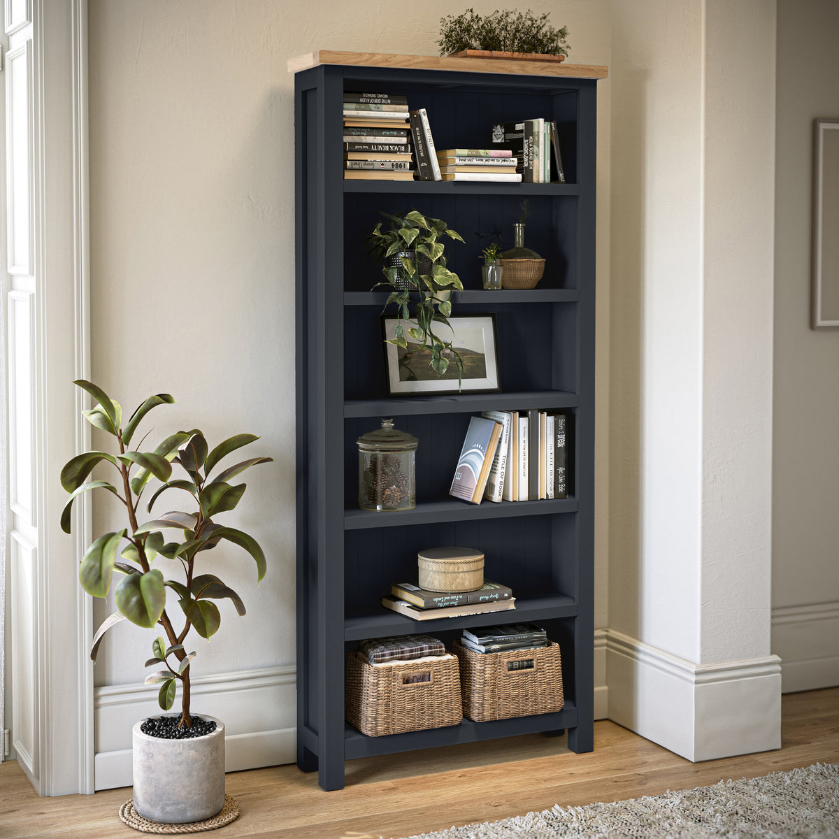 Farrow Charcoal Large Bookcase for living room