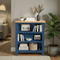 Farrow Navy Blue Low Bookcase from Roseland Furniture