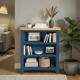 Farrow Navy Blue Low Bookcase from Roseland Furniture