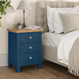 Farrow Navy Bedside Table from Roseland Furniture - Lifestyle Shot
