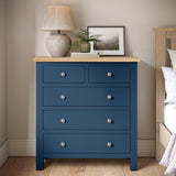 Farrow Navy Blue 2 Over 3 Chest Of Drawers from Roseland Furniture - Lifestyle Shot